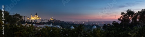 Far look from the Almudena Cathedral in Madrid, Spain. 