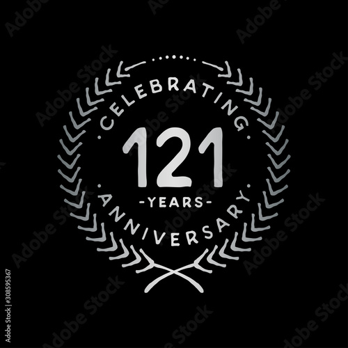 121 years design template. 121st vector and illustration.