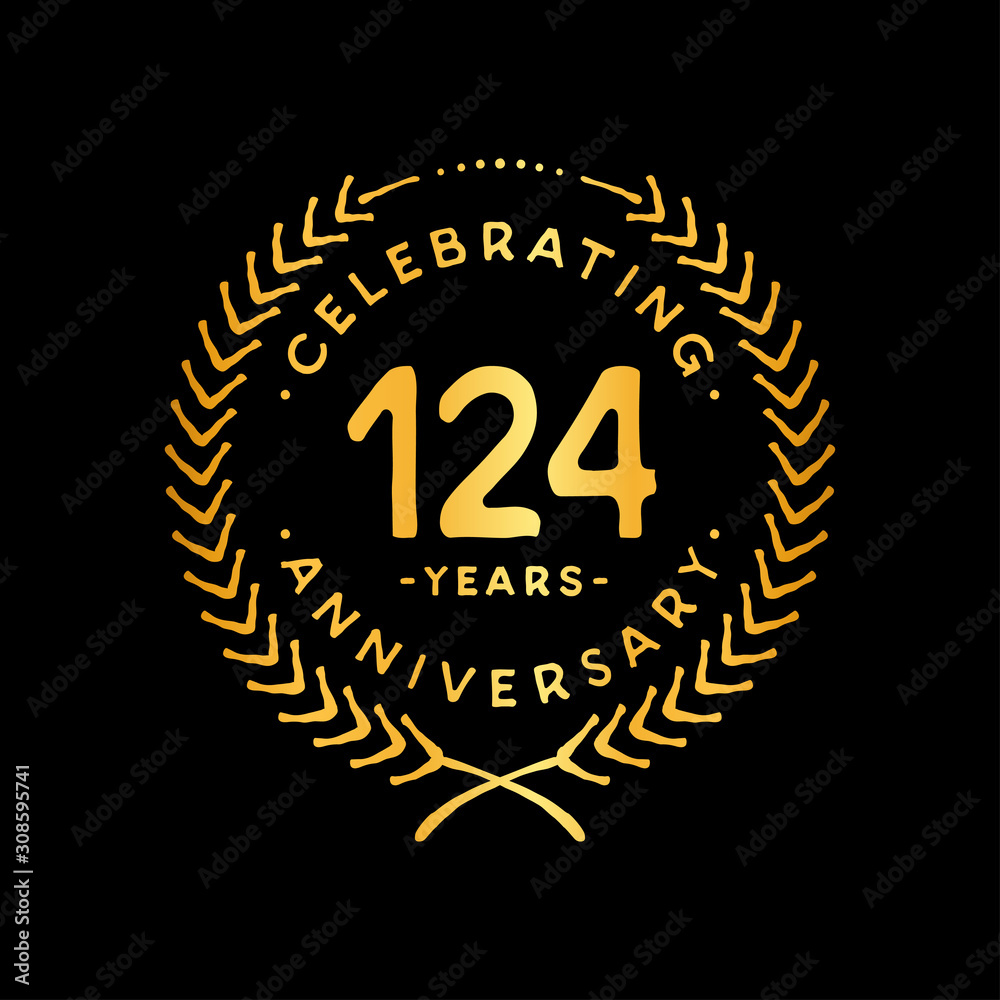 124 years design template. 124th vector and illustration. 124 years design template. 124th vector and illustration.