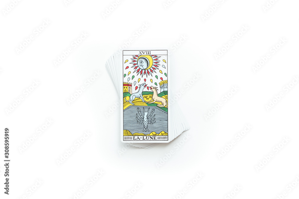 Tarot cards on a white background. Tarot cards on a white background.