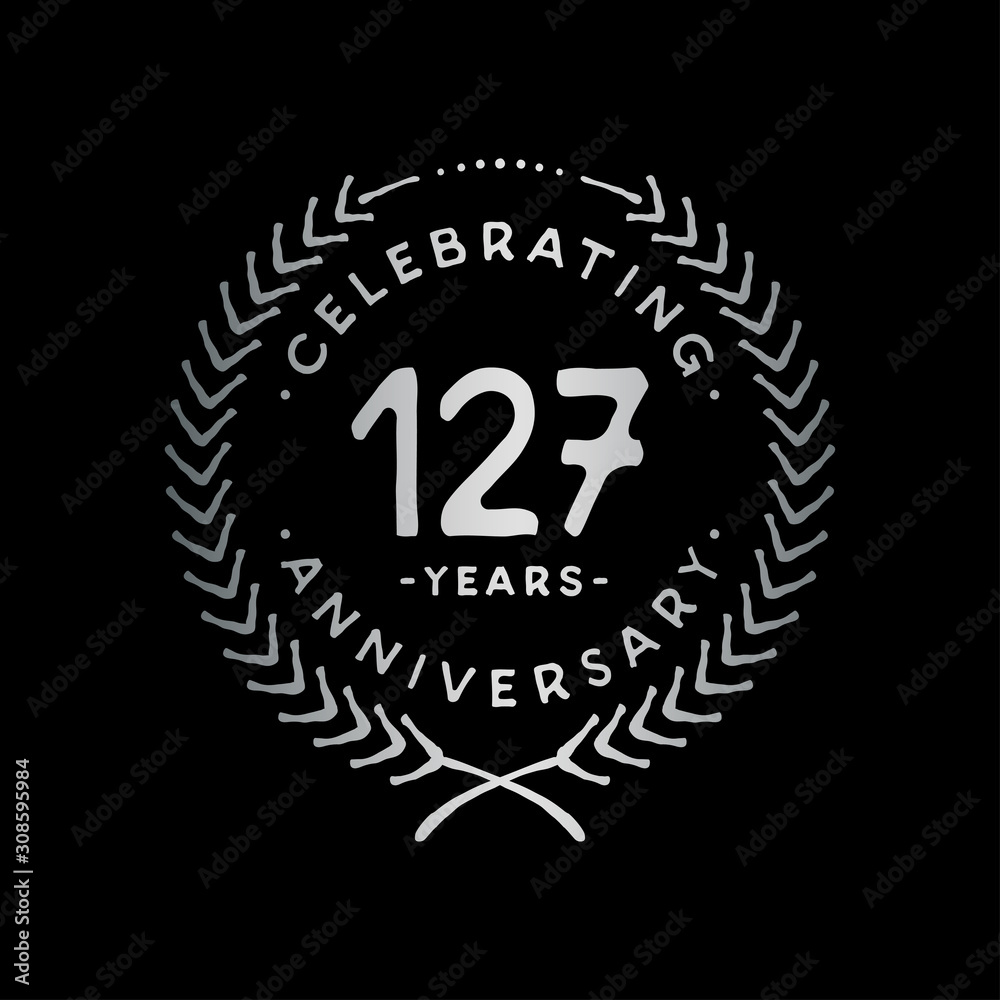 127 years design template. 127th vector and illustration.