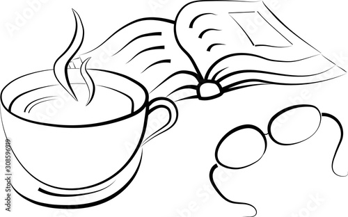 Leisure with a cup of coffee.