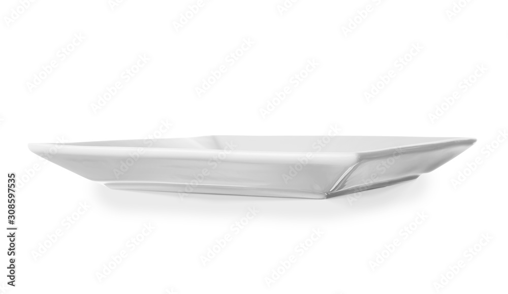 Empty ceramic plate on white background Empty ceramic plate on white background