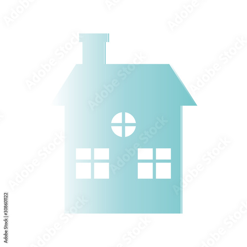 house facade chimney architectute icon gradient design photo