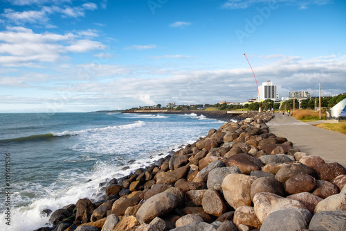 View of New Plymouth Coastal Walkway, North Island, New Zealand photo