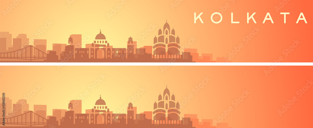 Kolkata Beautiful Skyline Scenery Banner