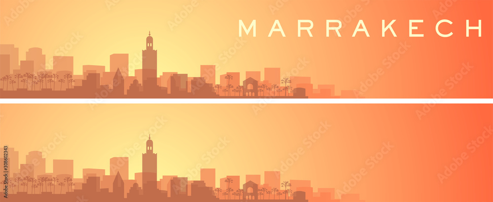 Marrakesh Beautiful Skyline Scenery Banner