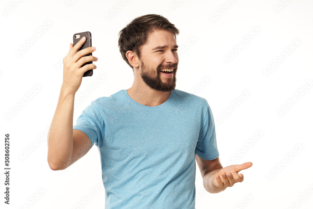 young man with mobile phone