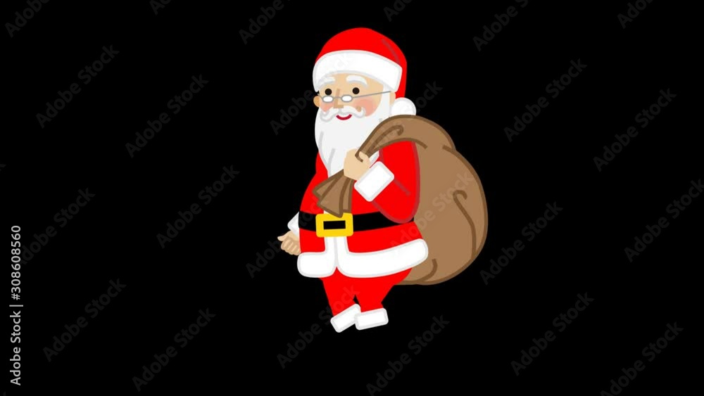 Alpha channel file - Animation of Santa Claus who walk on the spot Alpha channel file - Animation of Santa Claus who walk on the spot