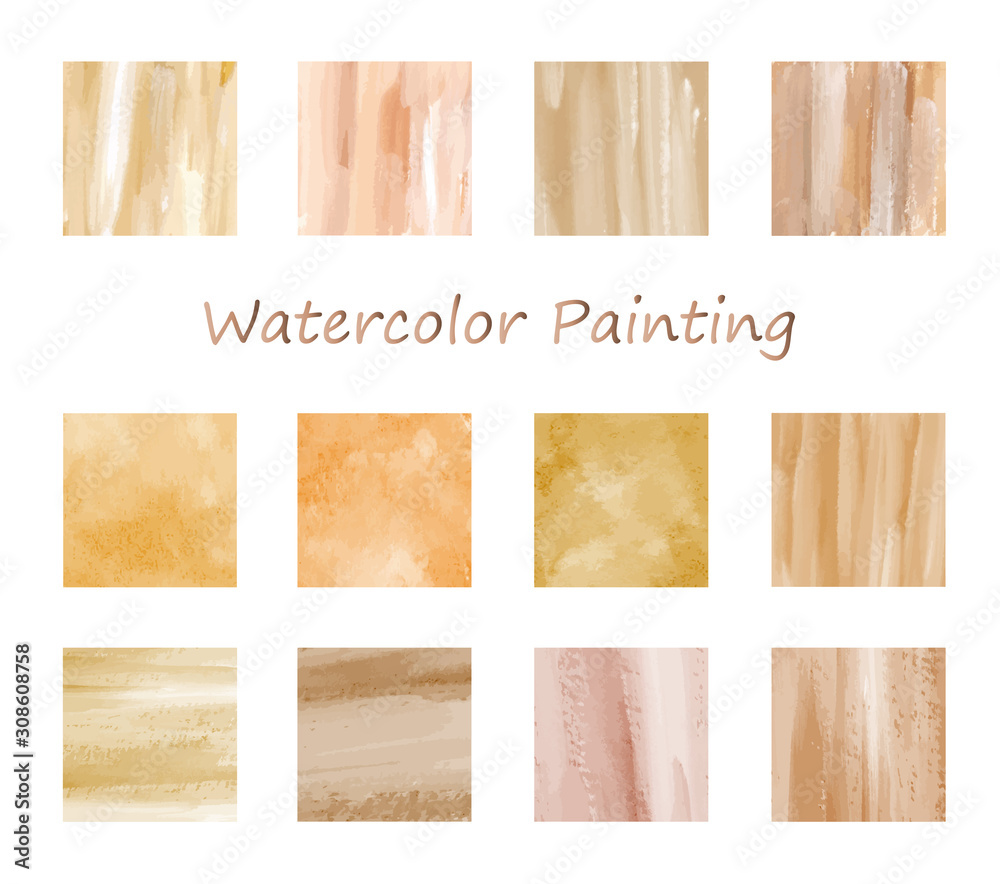 木目調 水彩テクスチャ アイコンセット Stock ベクター Adobe Stock