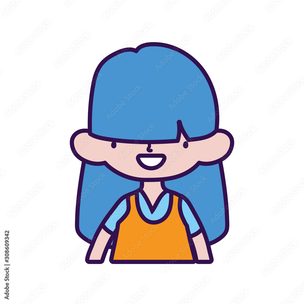 cute little girl happy cartoon character portrait cute little girl happy cartoon character portrait