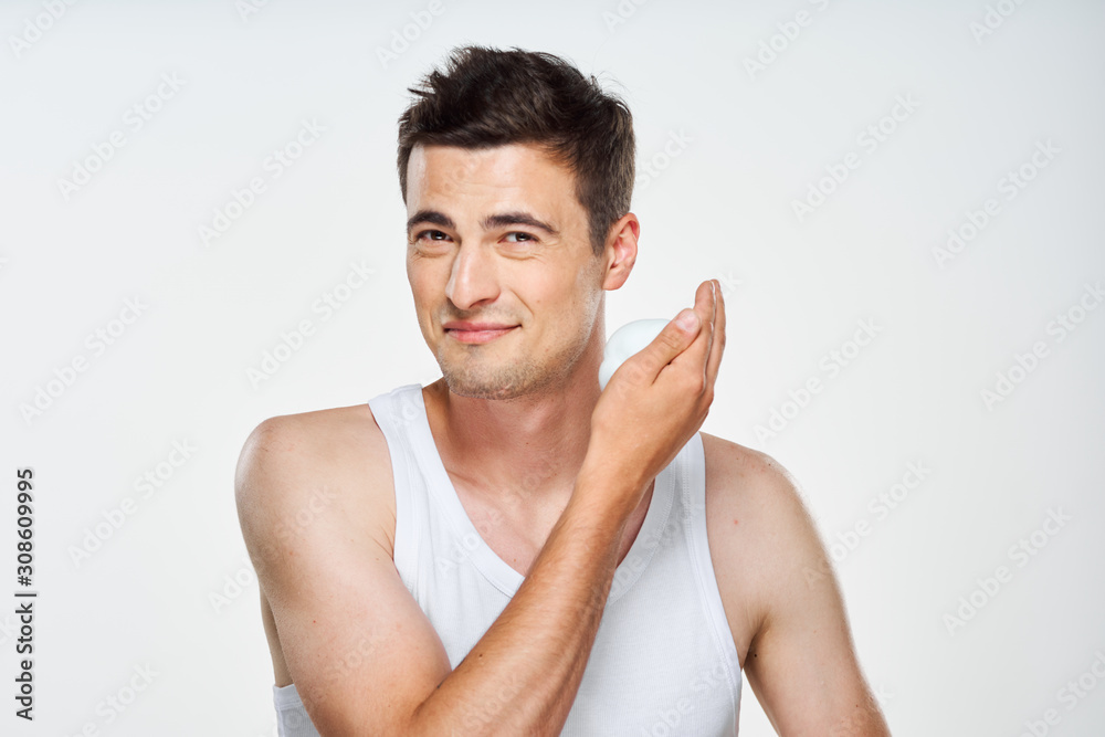 portrait of young man isolated on white background portrait of young man isolated on white background