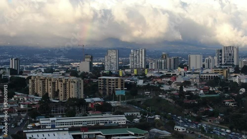 Sunset view with a rainbow in Rohrmoser, San Jose, Costa Rica photo