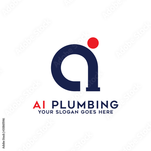 AI plumbing logo designs, Initial name logo inspirations