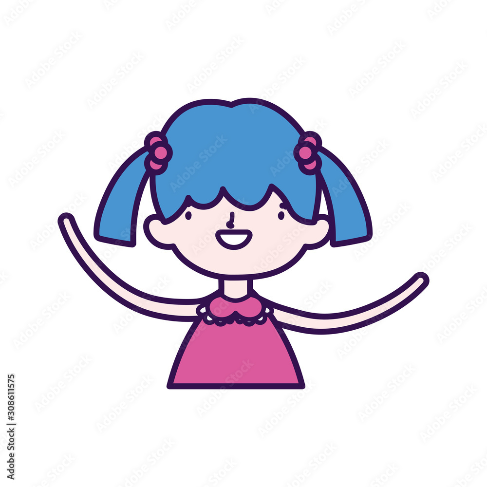 cute little girl happy cartoon character portrait cute little girl happy cartoon character portrait
