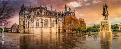 Unesco World Heritage Batalha Monastery with dramatic sky
