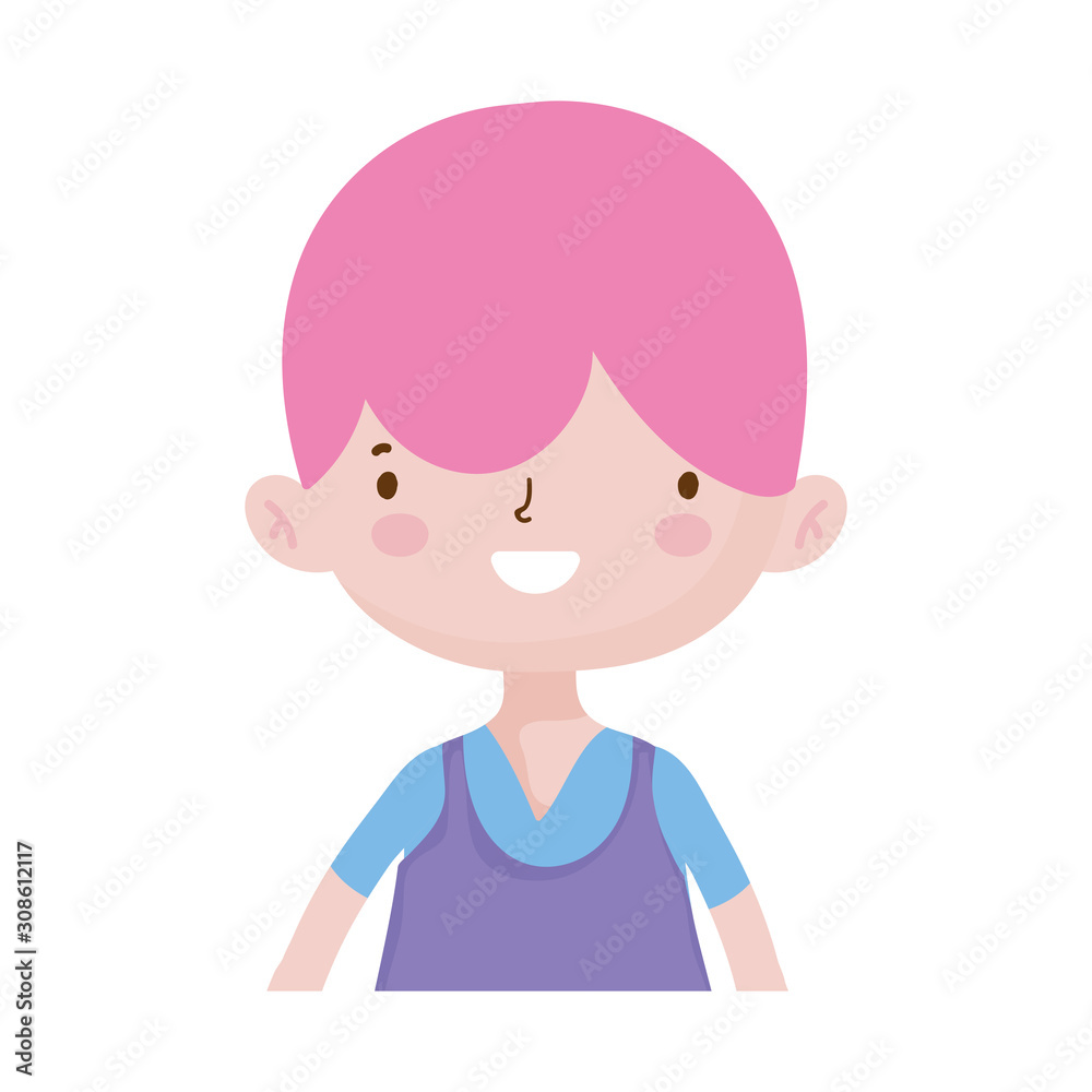 cute little boy cartoon character portrait