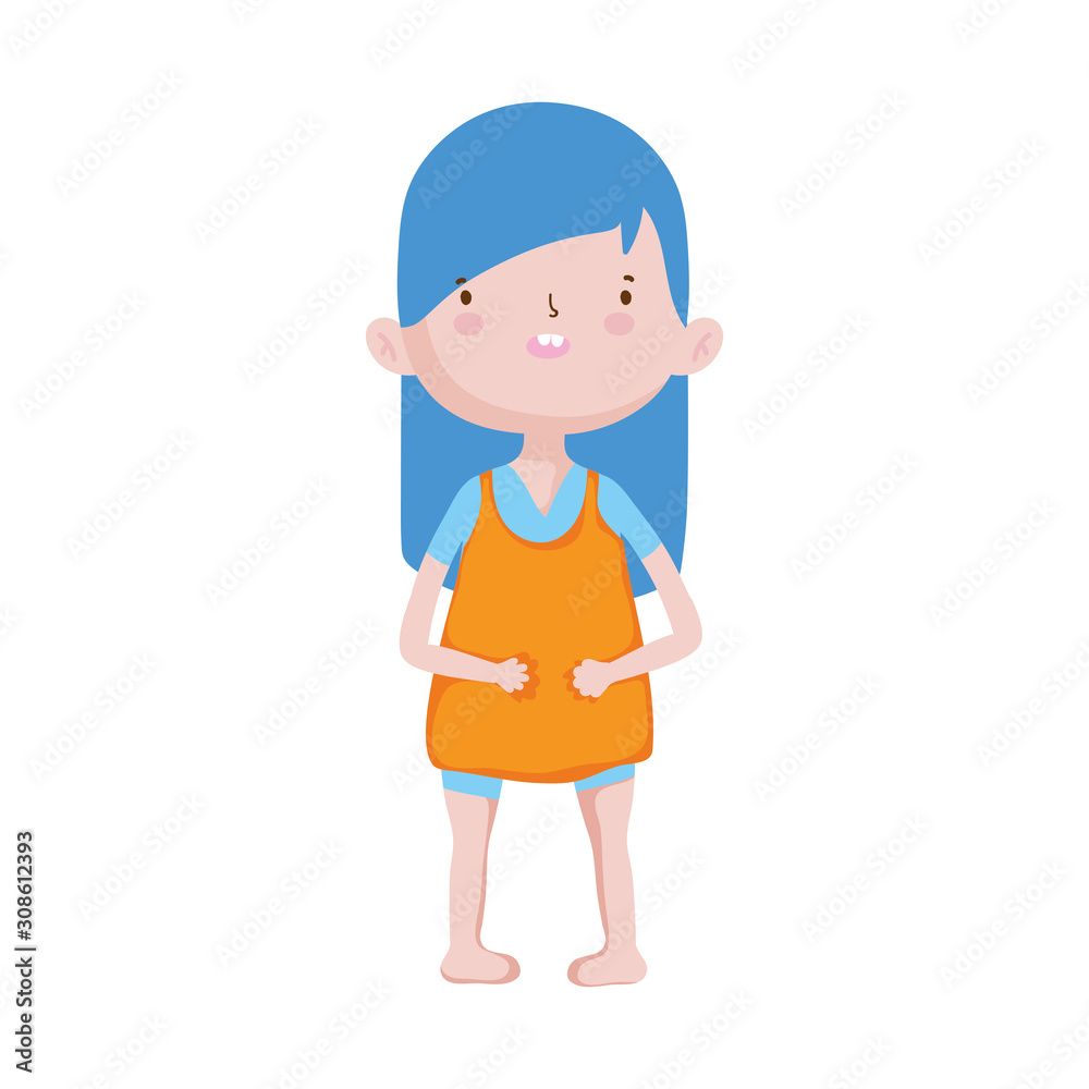 cute little girl happy cartoon character cute little girl happy cartoon character