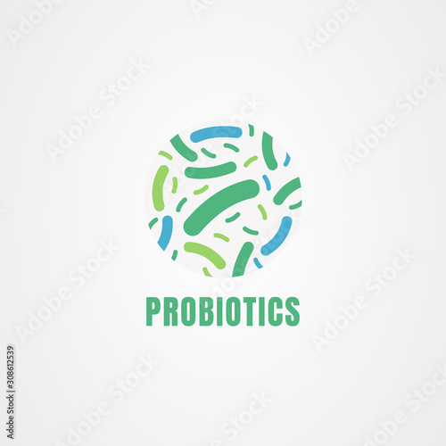 Probiotics bacteria logo vector. Lactobacillus icon vector.