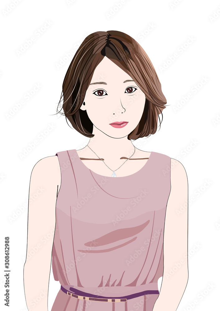 無表情でじっと見つめる透明感のある女性 無表情でじっと見つめる透明感のある女性