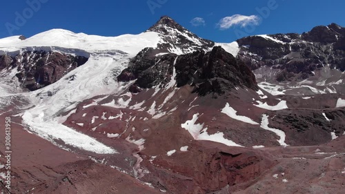 cerro Aconcagua on the andes mountain range
