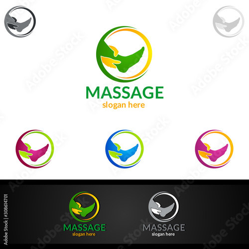 Chiropractic, massage, back pain and osteopathy Logo Design