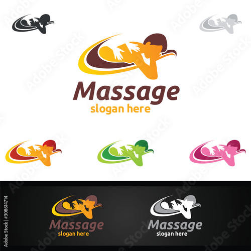 Chiropractic, massage, back pain and osteopathy Logo Design