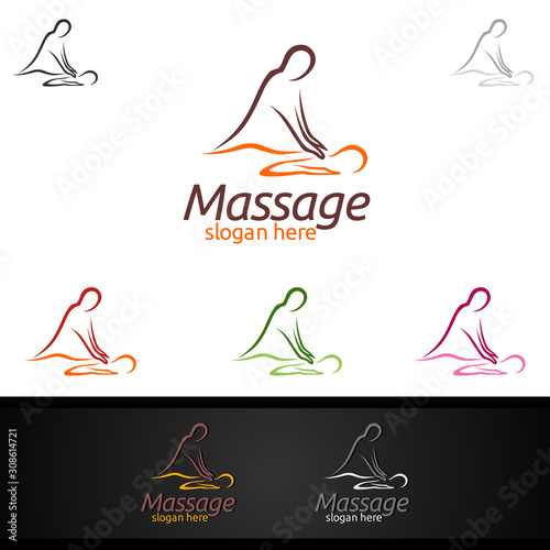 Chiropractic, massage, back pain and osteopathy Logo Design