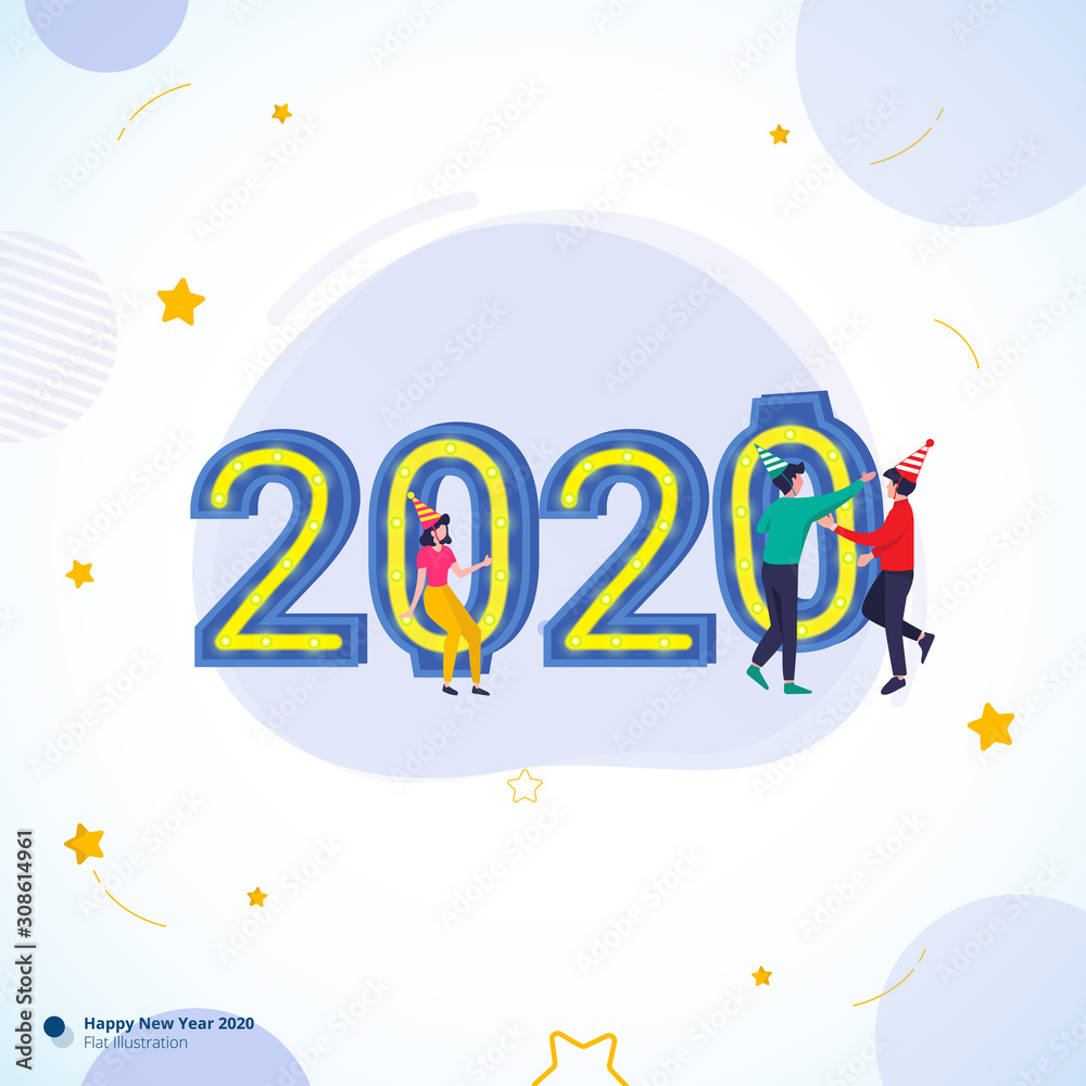 New year 2020 greeting post