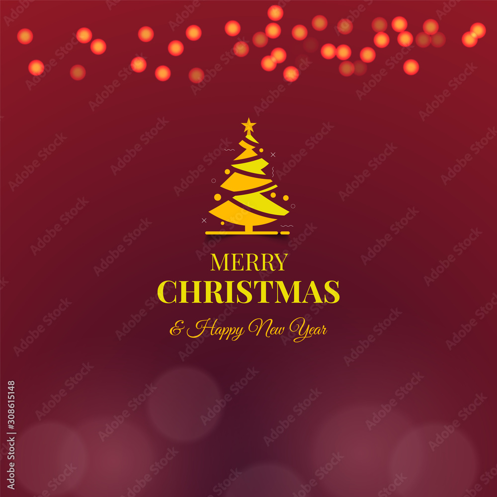 Flat design for Christmas greeting post
