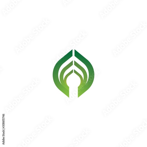 Tree leaf vector logo design, eco-friendly concept