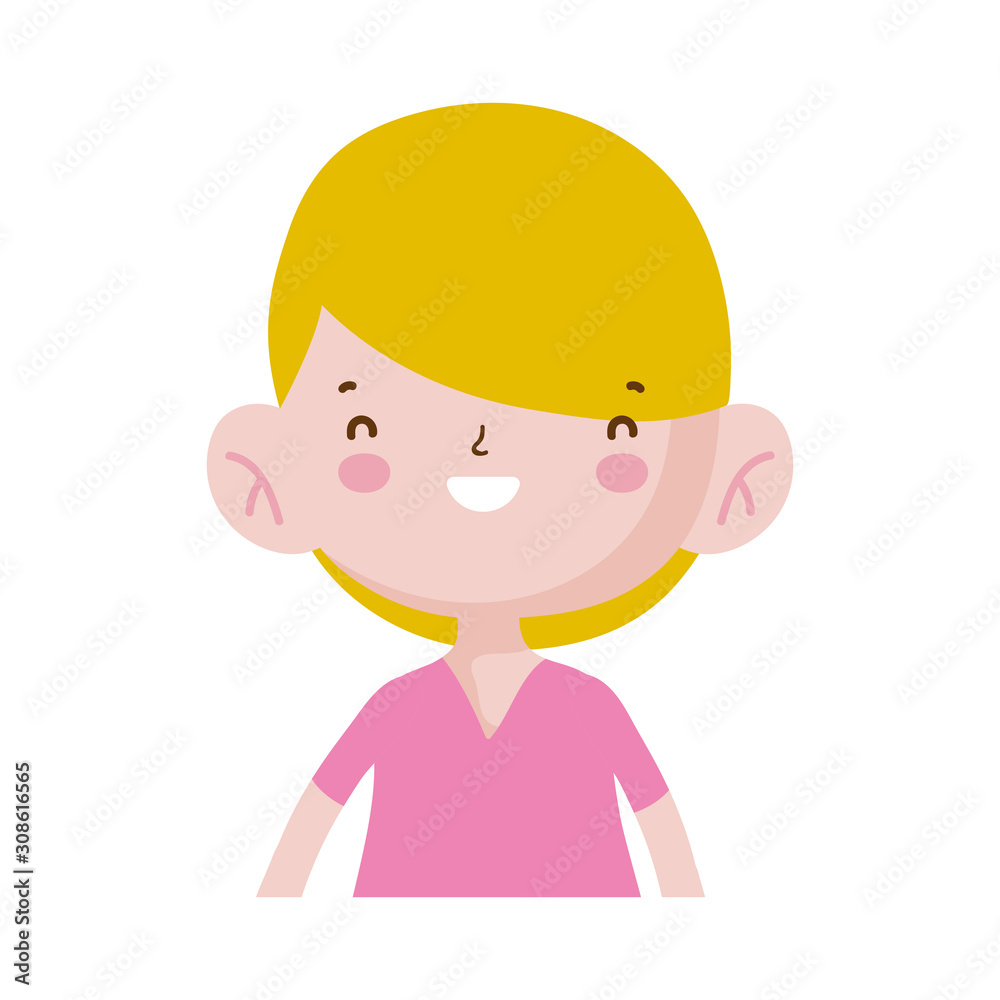 cute little boy cartoon character portrait