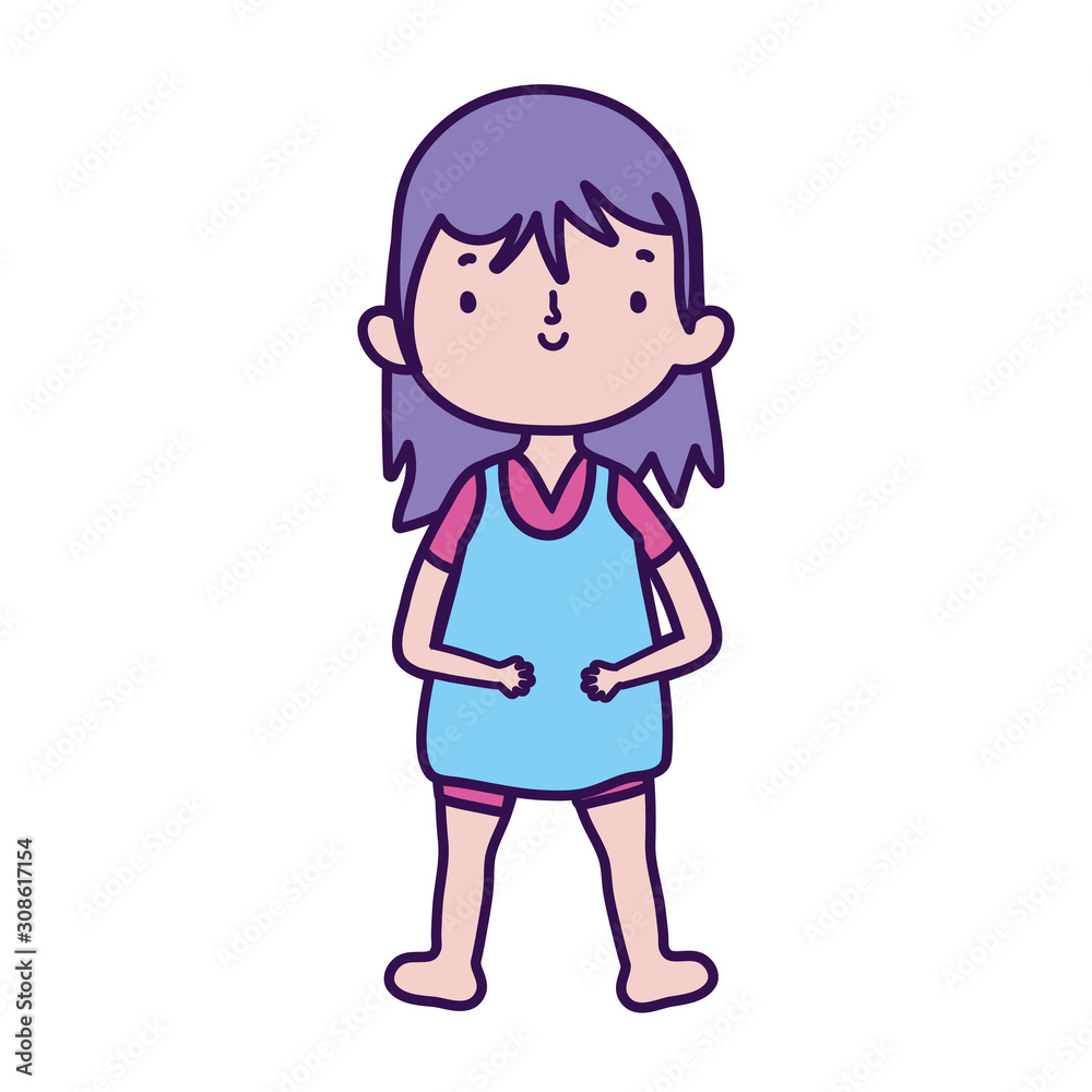 cute little girl happy cartoon character