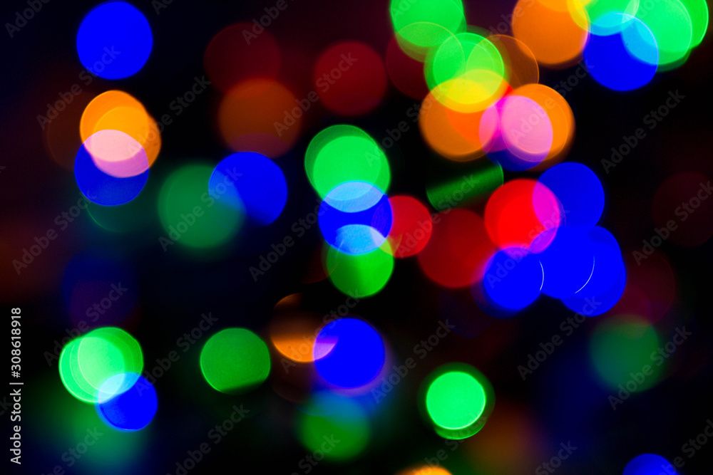 Christmas lights on black background, abstract for text, advert Christmas lights on black background, abstract for text, advert