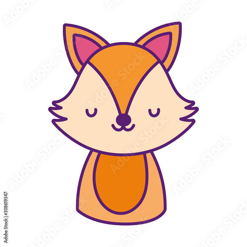 cute fox toy cartoon character icon