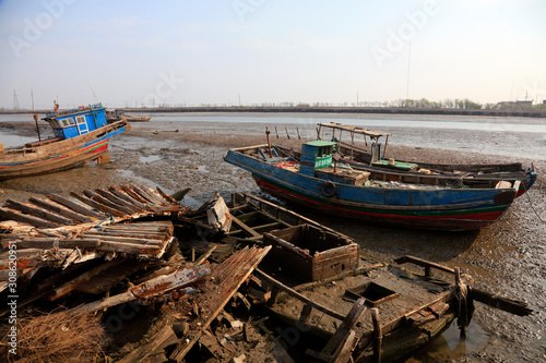 Wreckage of a fishing boat