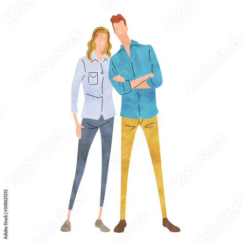 Illustration material: couple, love, happiness, lifestyle