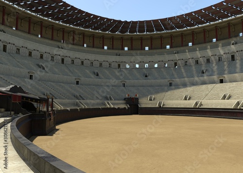 Slika na platnu Coliseum amphitheater in Rome reconstruction 3d illustration