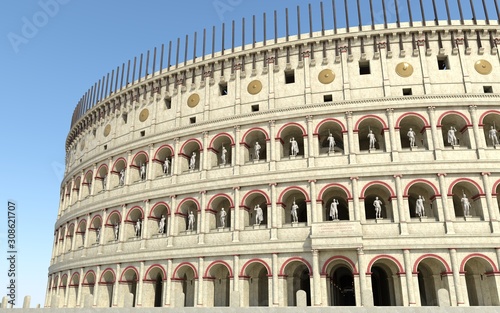 Fotótapéta Coliseum amphitheater in Rome reconstruction 3d illustration