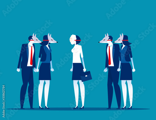 The danger of the business world. Concept new business vector illustration, The World corporate