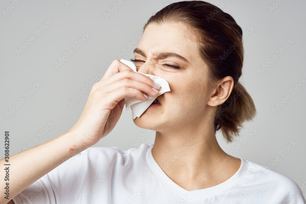 young woman with headache