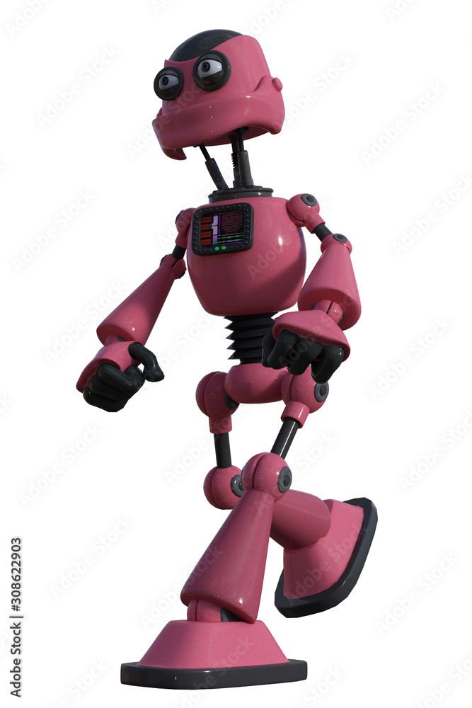 Cute robot isolated on white, 3d render. Stock Illustration | Adobe Stock