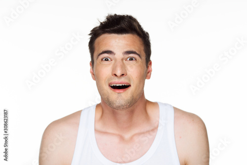 portrait of young man isolated on white background