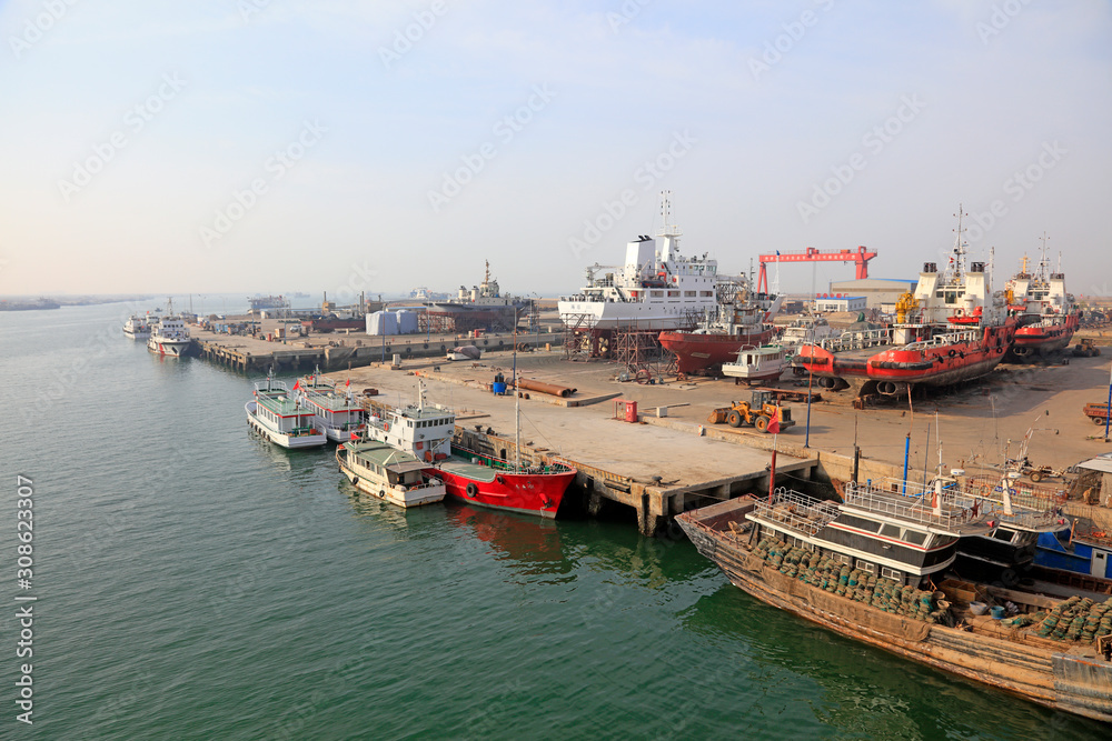 Shipyard Wharf in Bohai Gulf