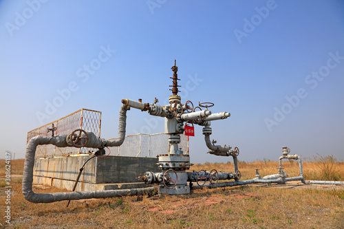 Oil pipeline of oil field photo