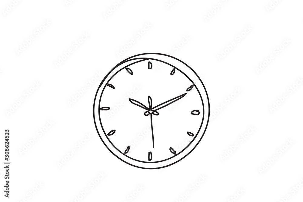 Alarm clock, line drawing style,vector design Alarm clock, line drawing style,vector design