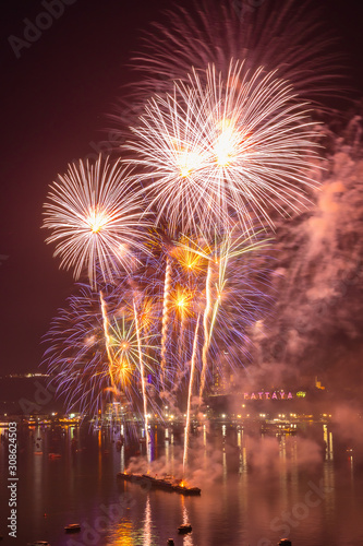Pattaya International Fireworks Festival at Pattaya beach Chonburi, Thailand © Guitafotostudio