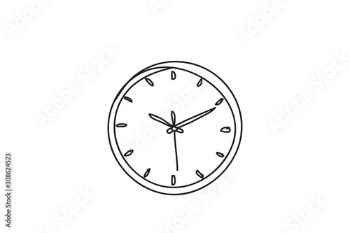 Alarm clock, line drawing style,vector design