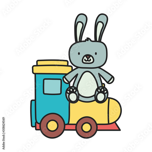 kids toy  cute rabbit and train wagon toys