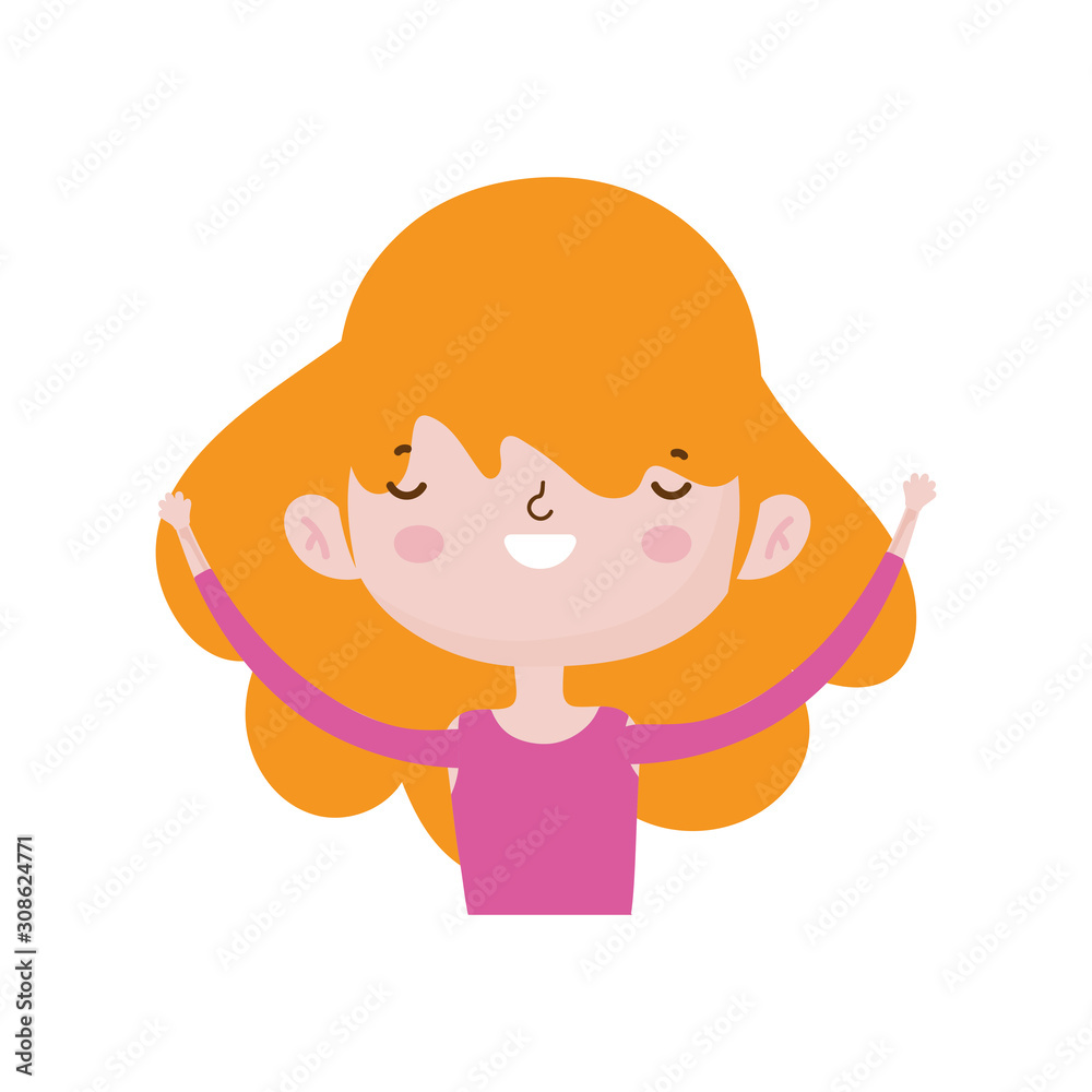 cute little girl happy cartoon character portrait cute little girl happy cartoon character portrait